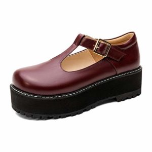 Mejores Review On Line Zapatos Burdeos Plataforma Disponible En Linea